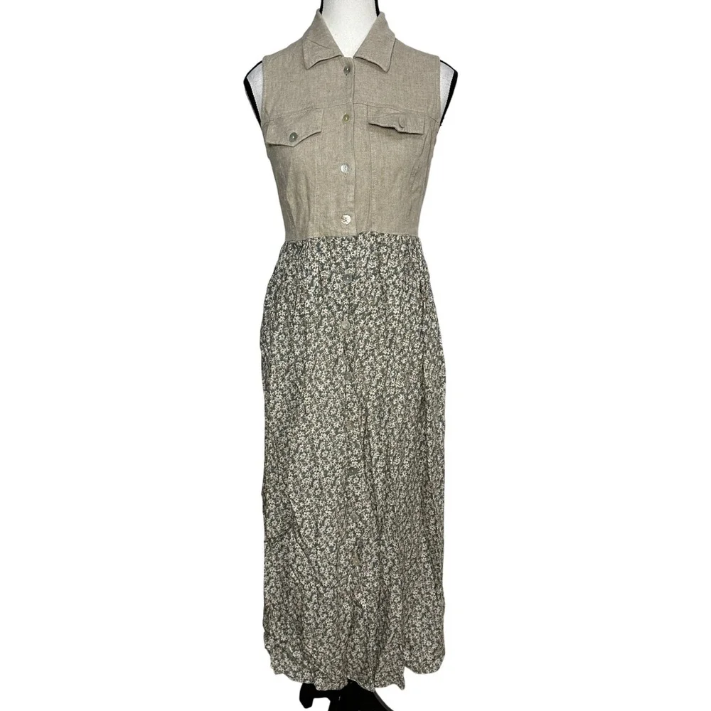 VTG DBY Ltd Floral‎ Dress Womens Sz 3 Grunge Prairie Cottagecore Whimsigoth Boho